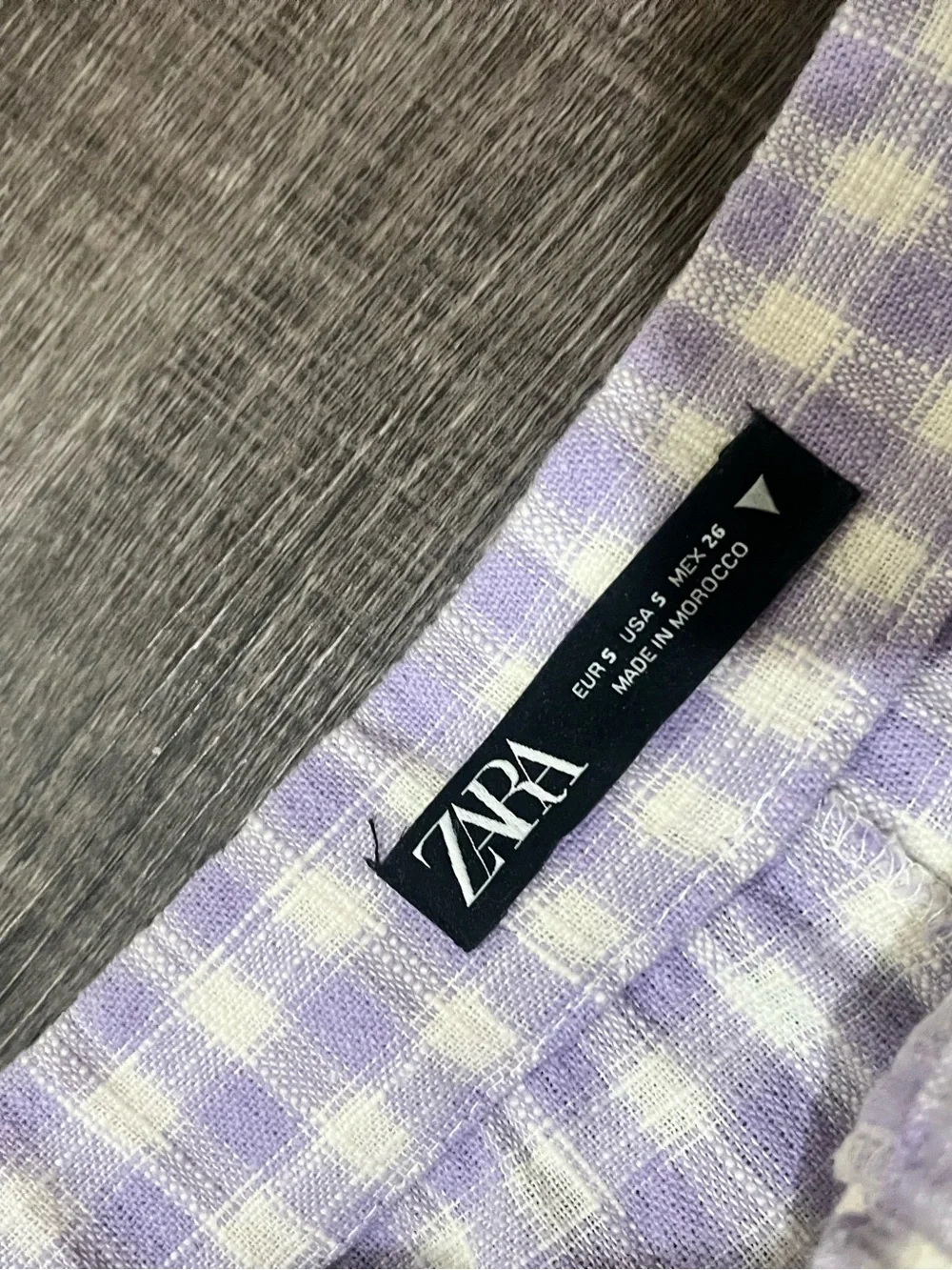 ZARA Gingham straight leg pants
